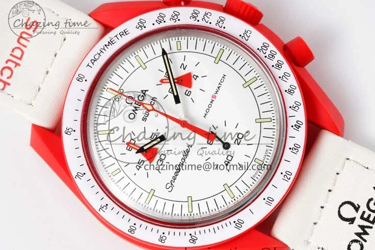 0705 Speedmaster Misson To Mars 1:1 Best Edition White Dial On Nylon Strap Quartz Bold 7862